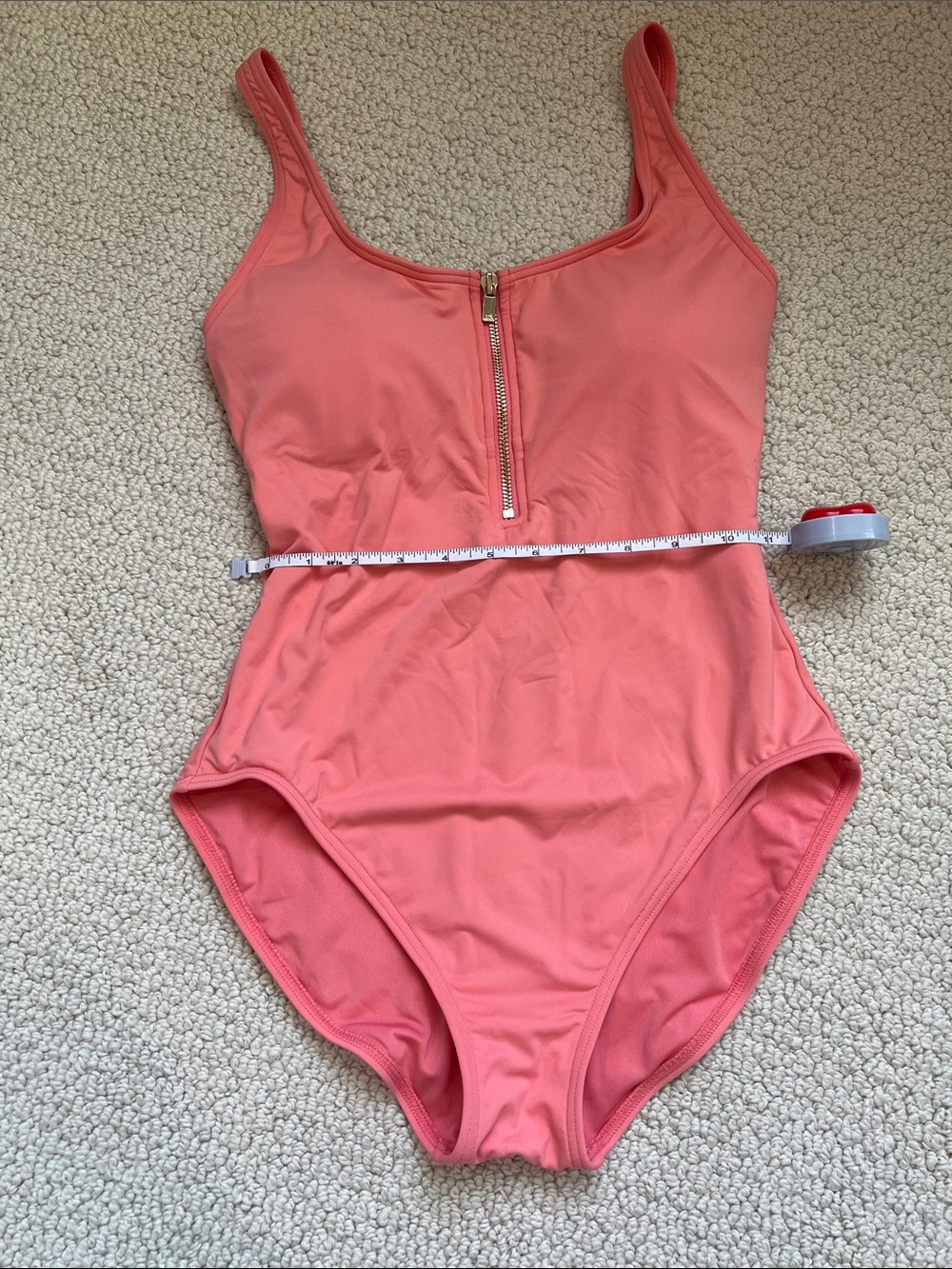 MICHAEL Michael Kors Coral Zip-Front One-Piece Swimsuit
